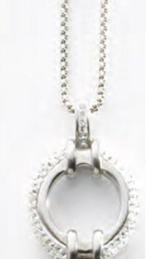 Victoria Ezüst színű fehér köves medál