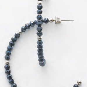 Victoria Ezüst színű kék gyöngyös fülbevaló